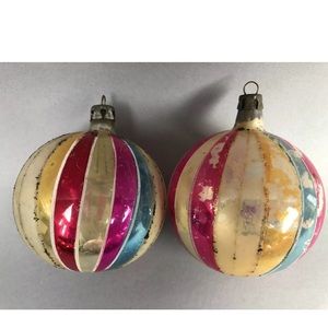 Vintage MADE IN POLAND Christmas Glass Ornaments